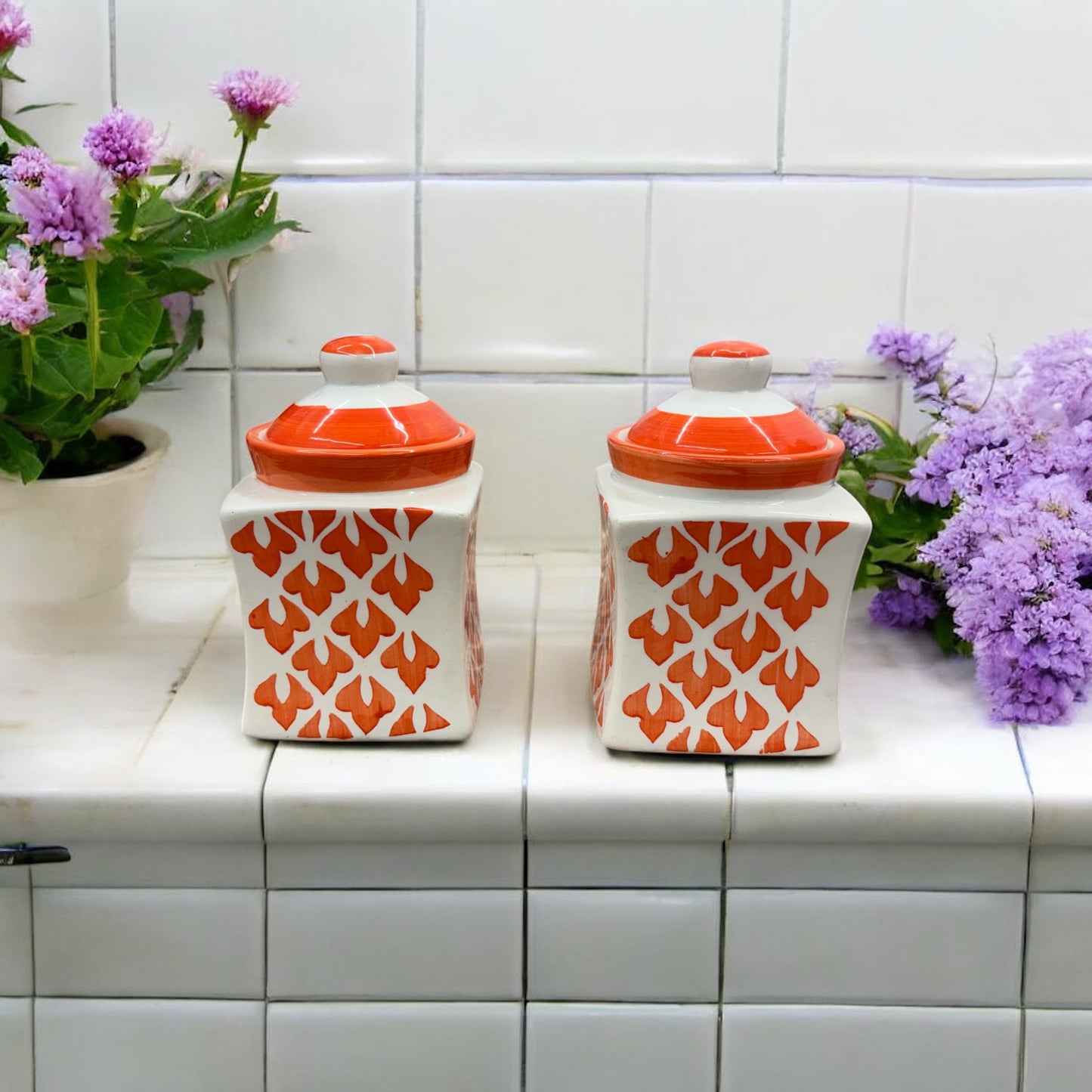 Royal Ikat Ceramic Jars